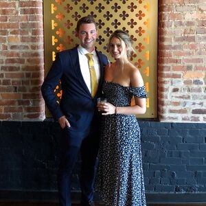 Reformation Inka Dress in Navy Blue Floral